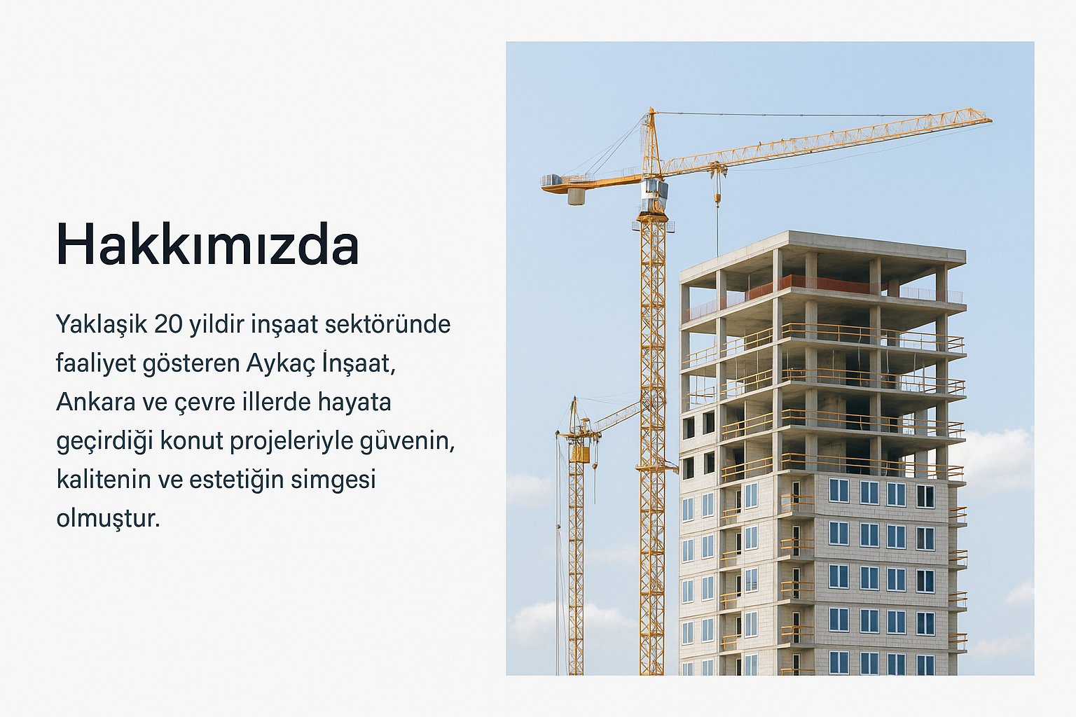 Aykaç İnşaat Hakkımızda Görseli